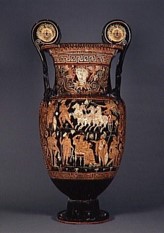 Cratère à volutes à figures rouges, aussi appelé « Vase de Lasimos », Vers 330-310 av. J.-C. Canosa (?) Apulie, H.: 108 cm ; D.: 54 cm, Musée du Louvre